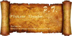 Plutzer Tivadar névjegykártya